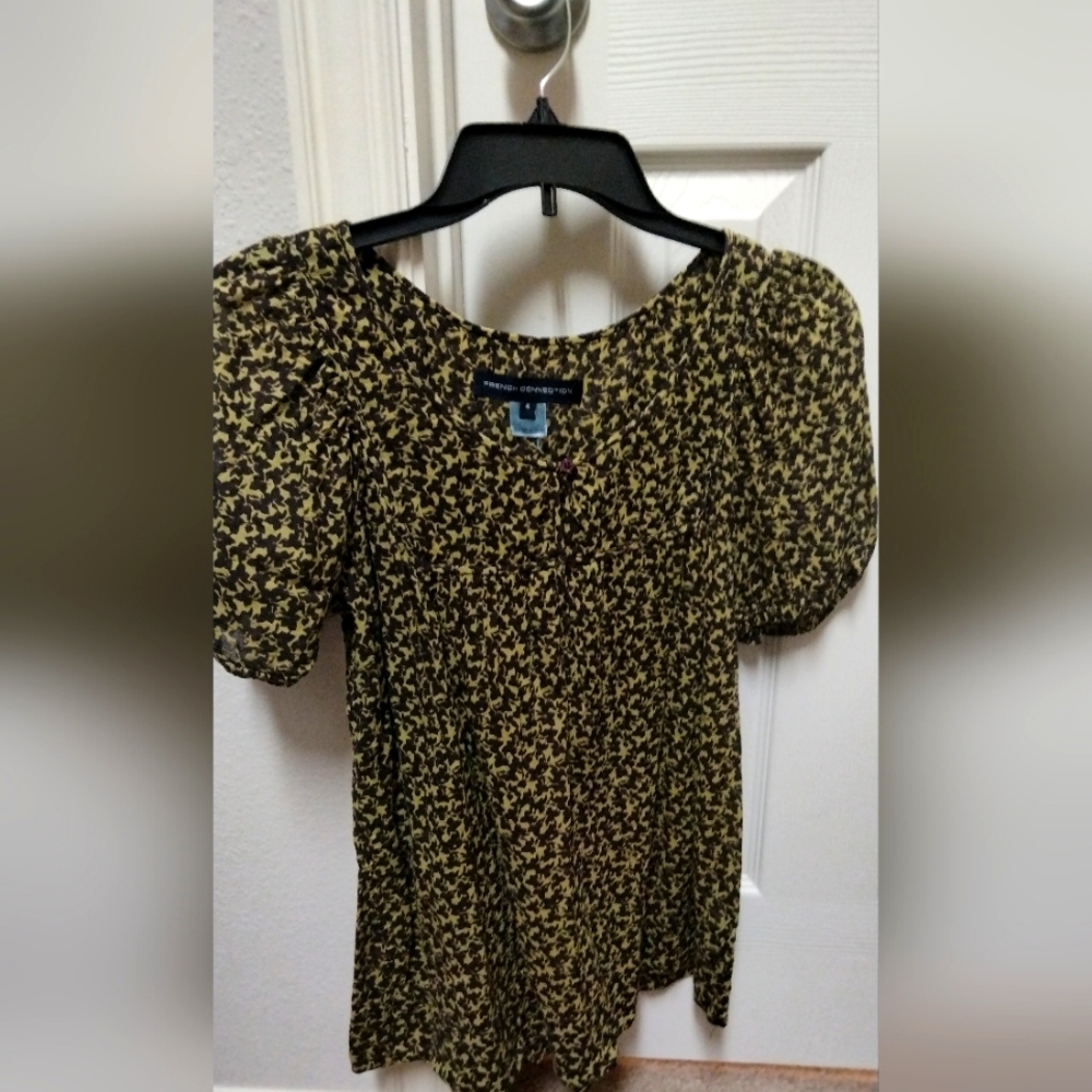 French Connection Floral Puff Sleeve Top